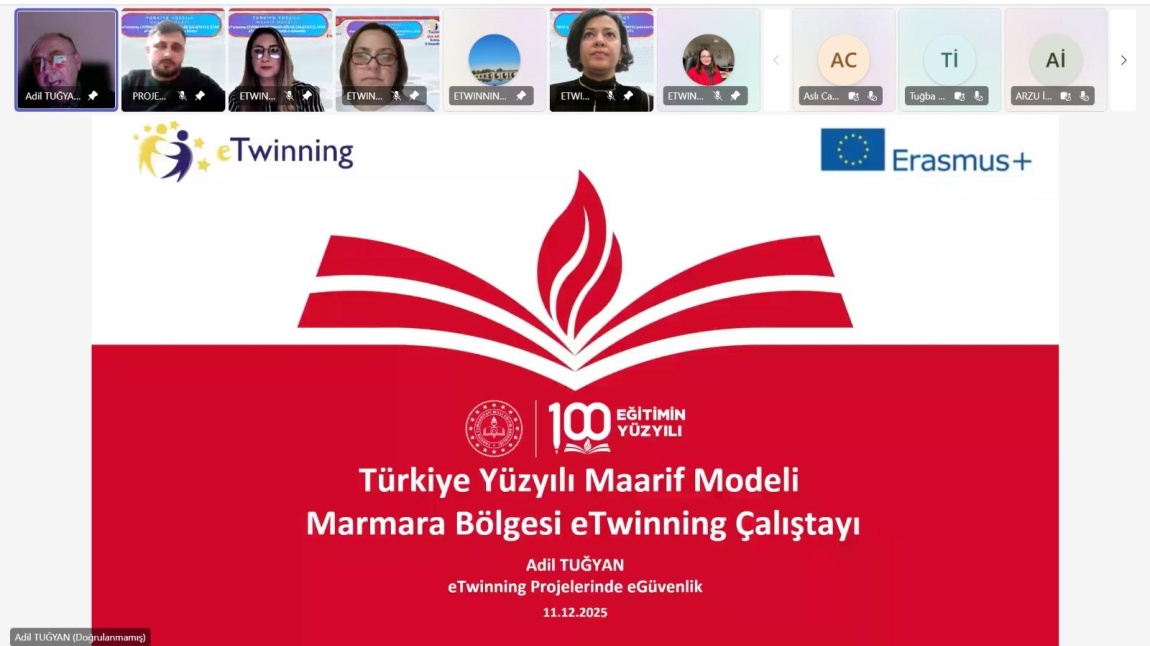 TÜRKİYE YÜZYILI MAARİF MODELİ eTwinning ÇEVRİM İÇİ MARMARA BÖLGE ÇALIŞTAYI İKİNCİ ETAP eTwinning PROJELERİNDE E-GÜVENLİK